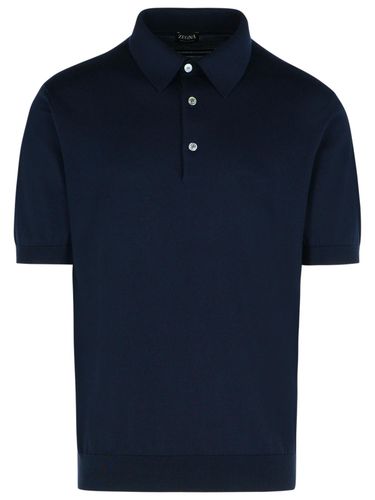 Zegna Polo Shirt In Blue Cotton - Zegna - Modalova