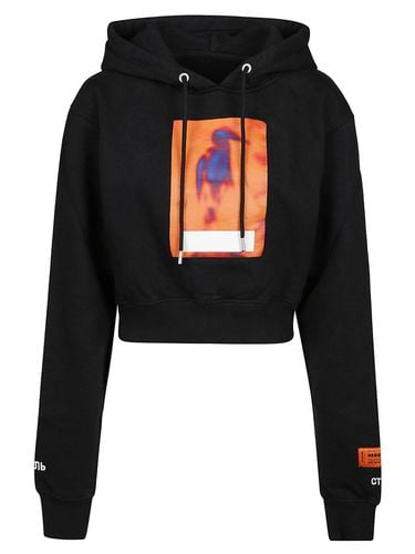 Graphic Printed Cropped Hoodie - HERON PRESTON - Modalova