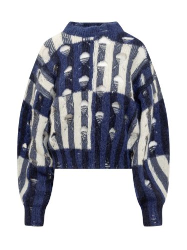 Shibori Distressed Crewneck - Off-White - Modalova