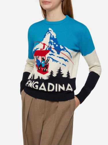 Woman Sweater Engadina Vintage Postcard Print - MC2 Saint Barth - Modalova