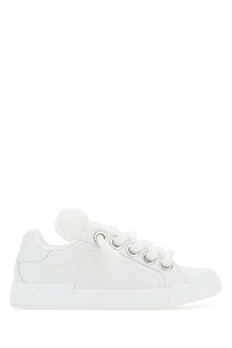 White Nappa Leather Portofino Sneakers - Dolce & Gabbana - Modalova