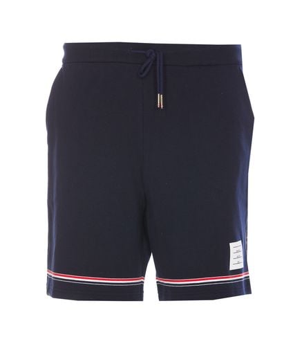 Navy Cotton Bermuda Shorts - Thom Browne - Modalova