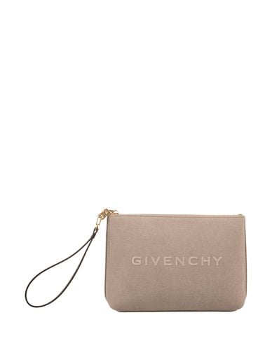 Clutch Bag In Army Beige Canvas - Givenchy - Modalova