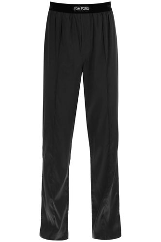 Logo Waist Satin Pajama Trousers - Tom Ford - Modalova