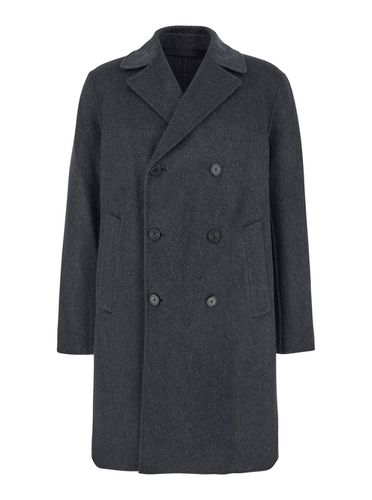 Double-breasted Coat With Buttons In Wool Man - Theory - Modalova