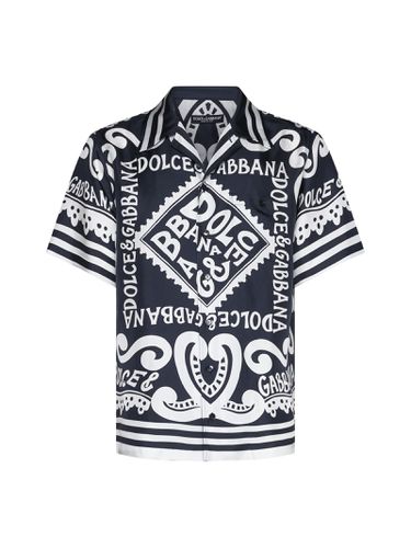 Marina Print Silk Twill Shirt - Dolce & Gabbana - Modalova