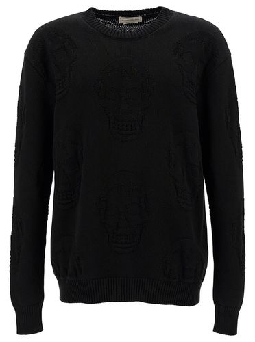 Sweater With Tonal Skull Embellishment In Cotton Man - Alexander McQueen - Modalova