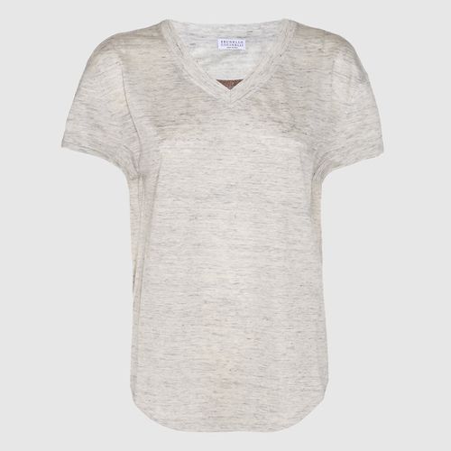 Grey Linen T-shirt - Brunello Cucinelli - Modalova