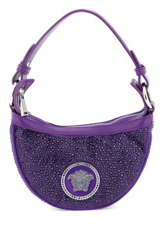 Versace Mini Hobo Bag With Crystals - Versace - Modalova