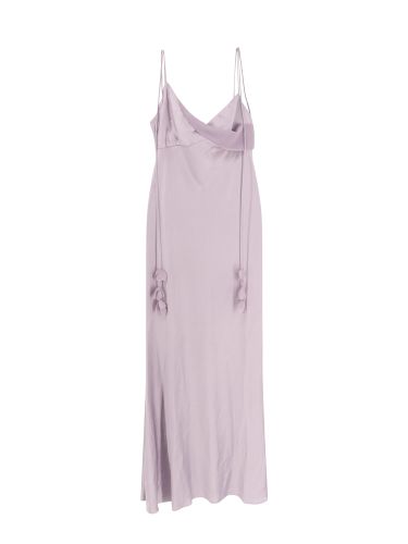 Lilac Satin Flower Maxi Dress - self-portrait - Modalova