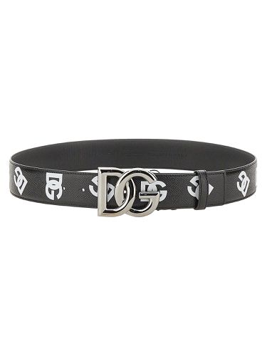 Dg All-over Logo Leather Belt - Dolce & Gabbana - Modalova