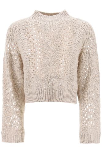 Dazzling Lace Cropped Sweater - Brunello Cucinelli - Modalova