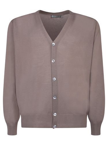 Canali Taupe Wool Cardigan - Canali - Modalova