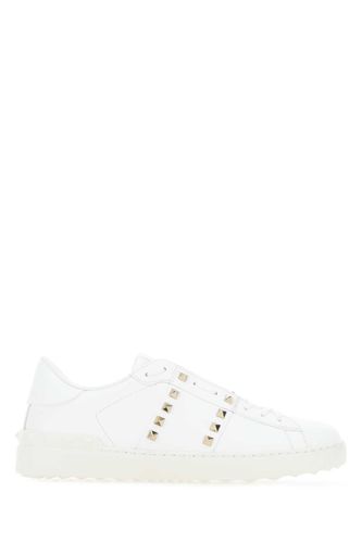 White Leather Rockstud Untitled Sneakers - Valentino Garavani - Modalova