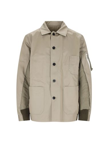 Sacai Nylon Detail Shirt Jacket - Sacai - Modalova
