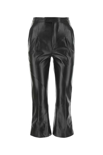 Black Leather Cropped-cut Pant - Saint Laurent - Modalova