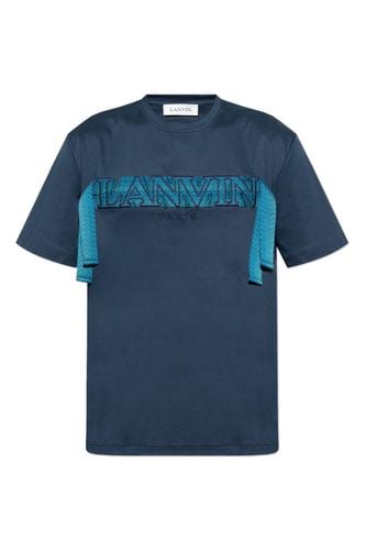 Logo Embroidered Short Sleeved T-shirt - Lanvin - Modalova