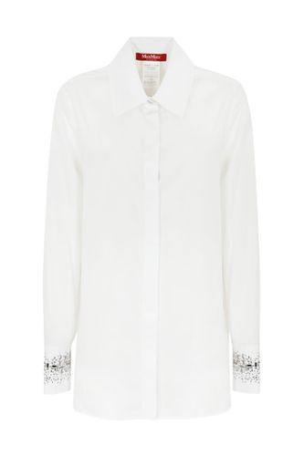 Queva Shirt In Poplin With Rhinestones - Max Mara Studio - Modalova