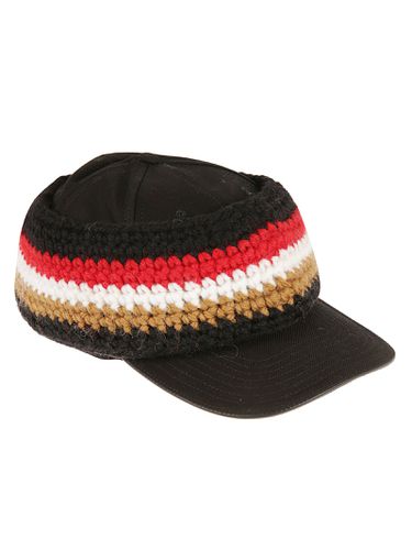 Stripe Knit Headband Baseball Cap - Burberry - Modalova