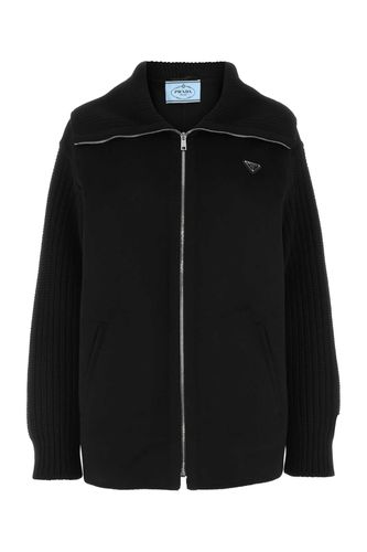 Prada Black Wool Blend Cardigan - Prada - Modalova