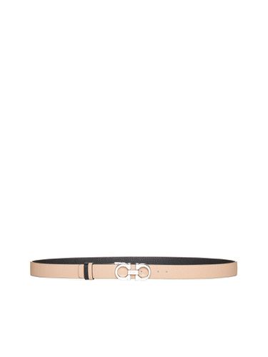 Cappuccino Leather Reversible Belt - Ferragamo - Modalova