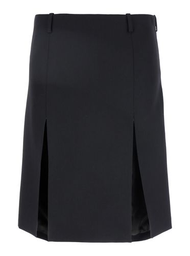 Skirt With Two Front Slits And Logo Plaque On The Rear In Wool Woman - The Attico - Modalova