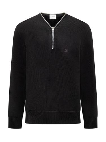 Courrèges V-neck Zip Jumper - Courrèges - Modalova