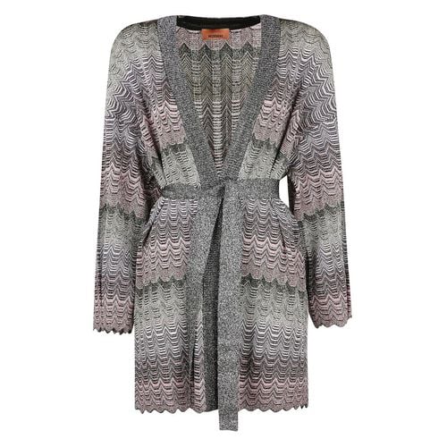 Zigzag Greek Pattern Belted Cardigan - Missoni - Modalova