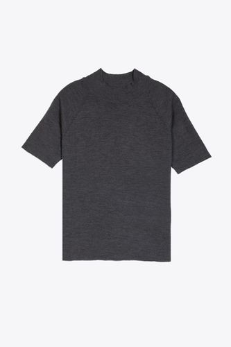 Lupetto In Maglia M/manica Charcoal grey wool mockneck t-shirt - Mauro Grifoni - Modalova