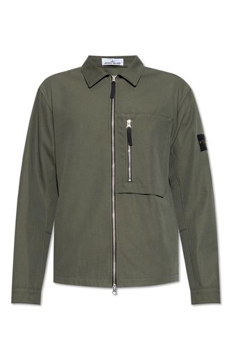 Compass-badge Zipped Shirt Jacket - Stone Island - Modalova