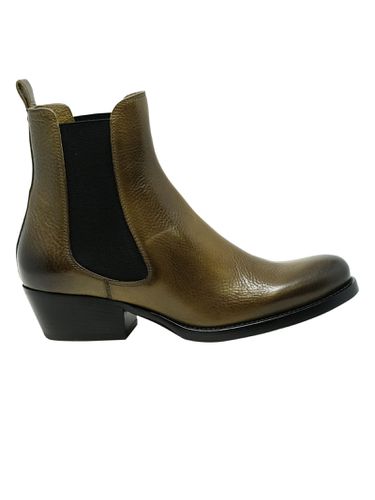 Sr421001 Toscano Green Olive Leather Ankle Boots - Sartore - Modalova
