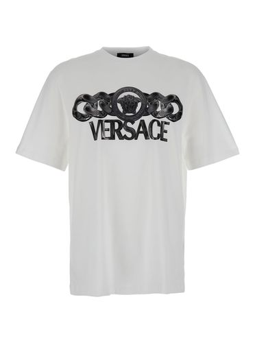 T-shirt With Medusa Head Logo Print On The Front In Cotton Man - Versace - Modalova