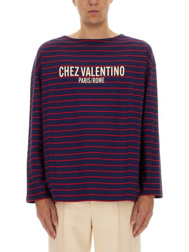 Long Sleeve T-shirt With chez Print - Valentino - Modalova
