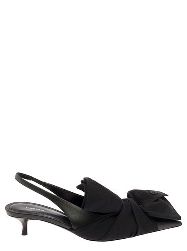 Slingback Pumps With Knot Detail In Leather And Cotton Woman - Balenciaga - Modalova