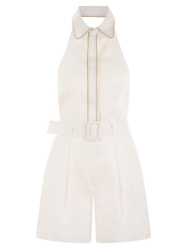 Linen Sleeveless Romper Suit - MVP Wardrobe - Modalova