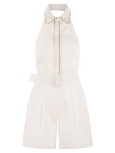 Linen Sleeveless Romper Suit - MVP Wardrobe - Modalova