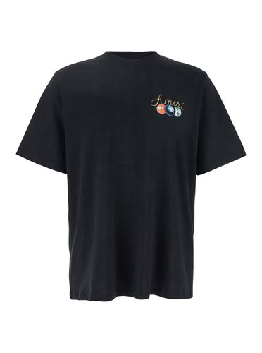 Pool Cue Crewneck T-shirt With Logo Detail On The Front And Maxi Logo Print On The Rear In Cotton Man - AMIRI - Modalova