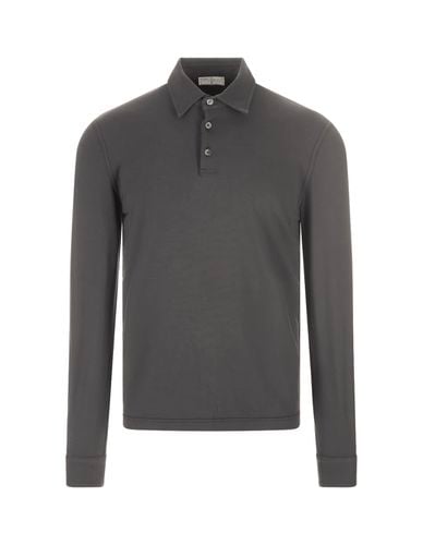 Dark Long Sleeve Polo Shirt - Fedeli - Modalova