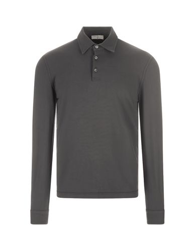 Dark Long Sleeve Polo Shirt - Fedeli - Modalova