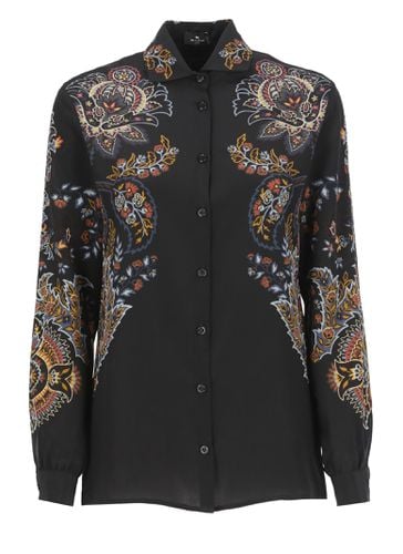 Etro Black Silk Shirt - Etro - Modalova