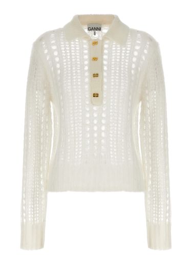 Ganni Logo Button Sweater - Ganni - Modalova