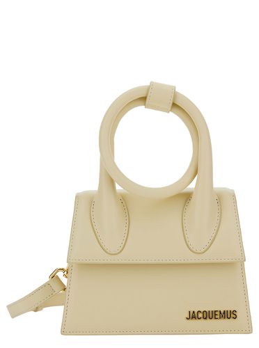 Le Chiquito Noeud Ivory Crossbody Bag With Logo In Leather Woman - Jacquemus - Modalova