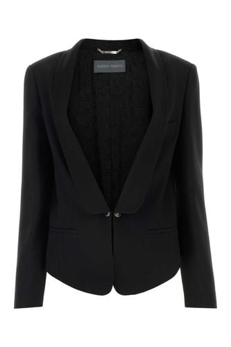 Black Acetate Blend Blazer - Alberta Ferretti - Modalova