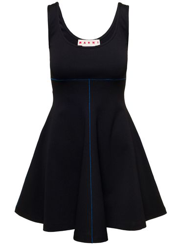 Mini Flared Dress With Contrasting Stitching In Stretch Fabbric Woman - Marni - Modalova