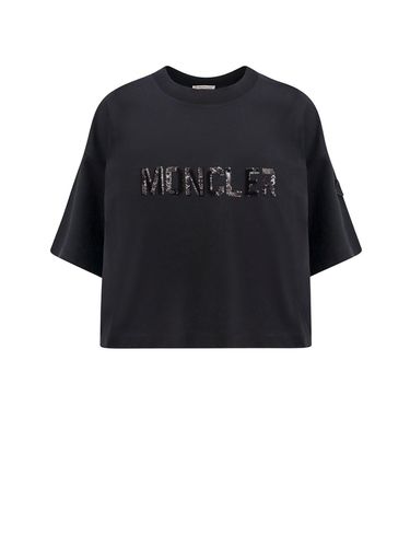 Logo Detailed Cropped T-shirt - Moncler - Modalova