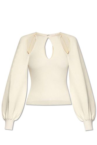 Puff-sleeved Cut-out Knit Top - Chloé - Modalova