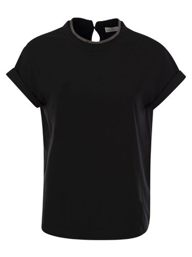 Stretch Cotton Jersey T-shirt With Precious Faux-layering - Brunello Cucinelli - Modalova