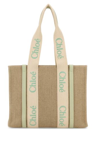 Multicolor Linen Woody Shopping Bag - Chloé - Modalova