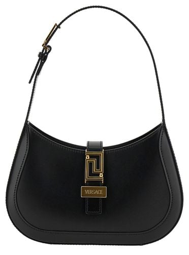 Greca Goddess Small Hobo Bag With Logo Detail In Leather Woman - Versace - Modalova