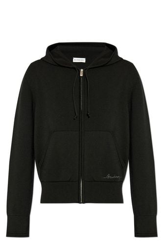 Logo Embroidered Zip-up Drawstring Hoodie - Burberry - Modalova